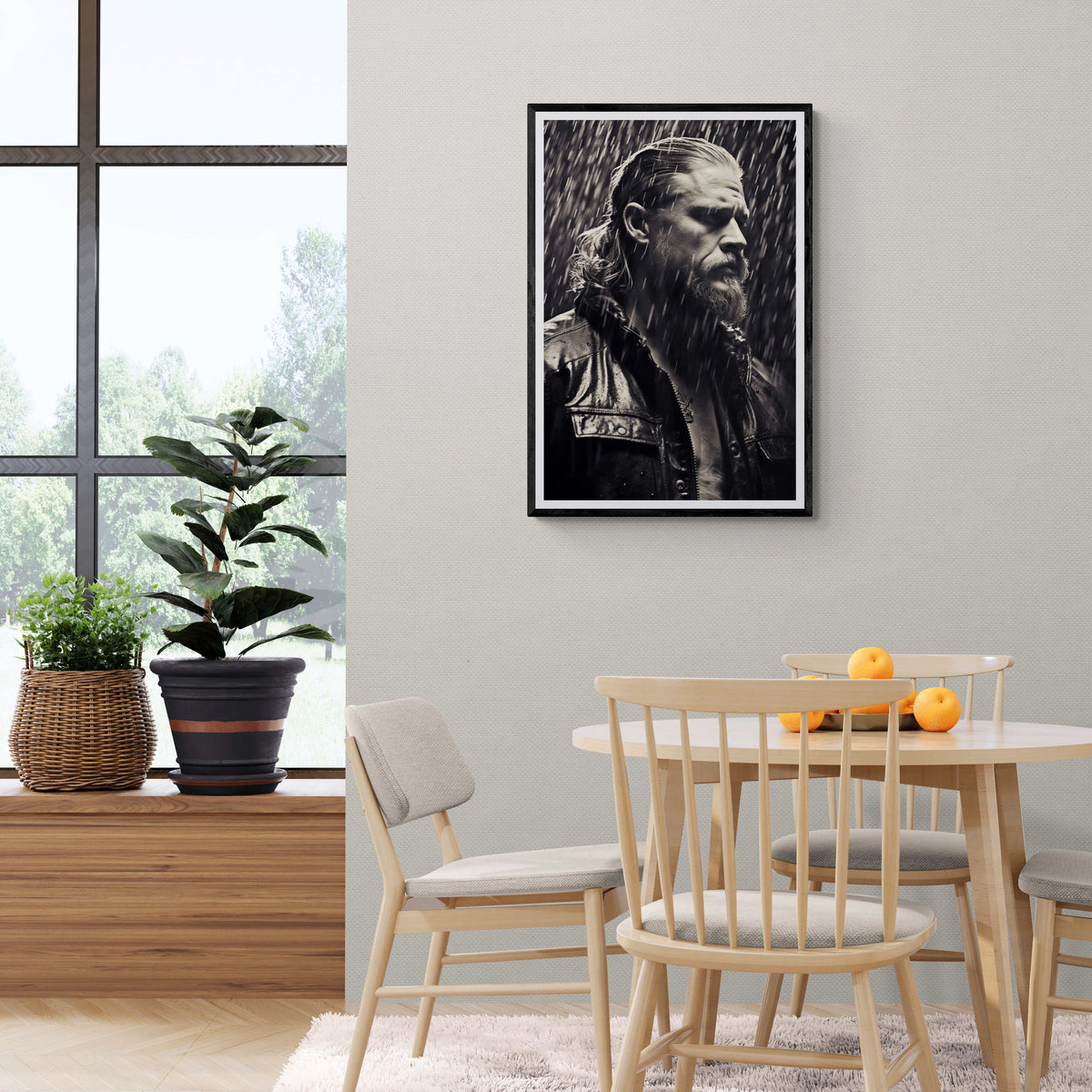 Sons of Anarchy en Blanco y Negro en un interior