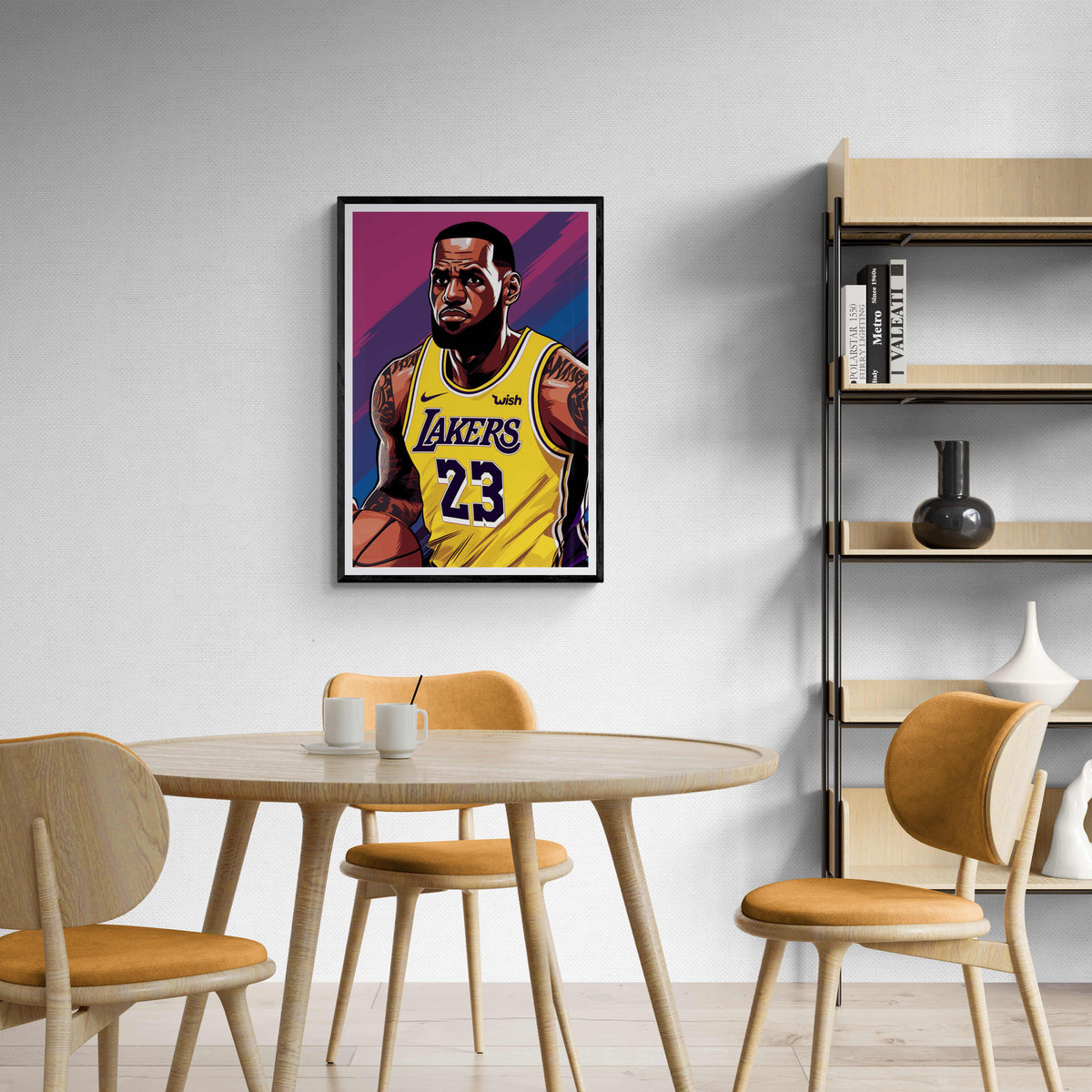 Póster de Lebron James en un interior