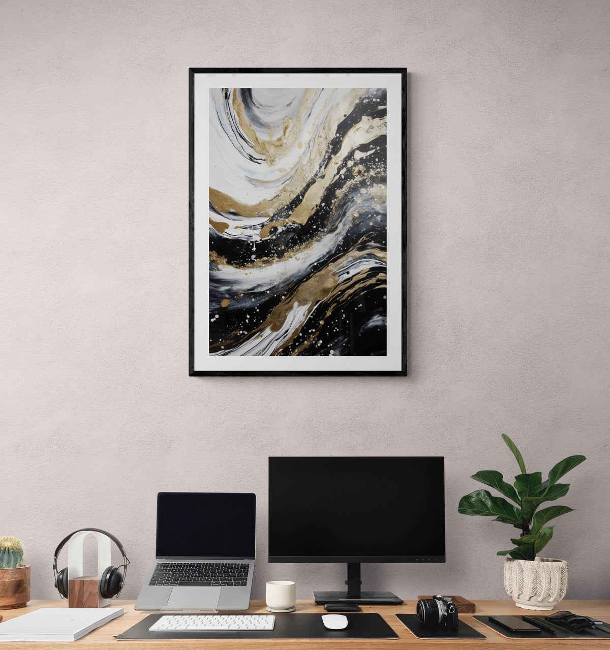 Mármol Blanco y Dorado en un interior