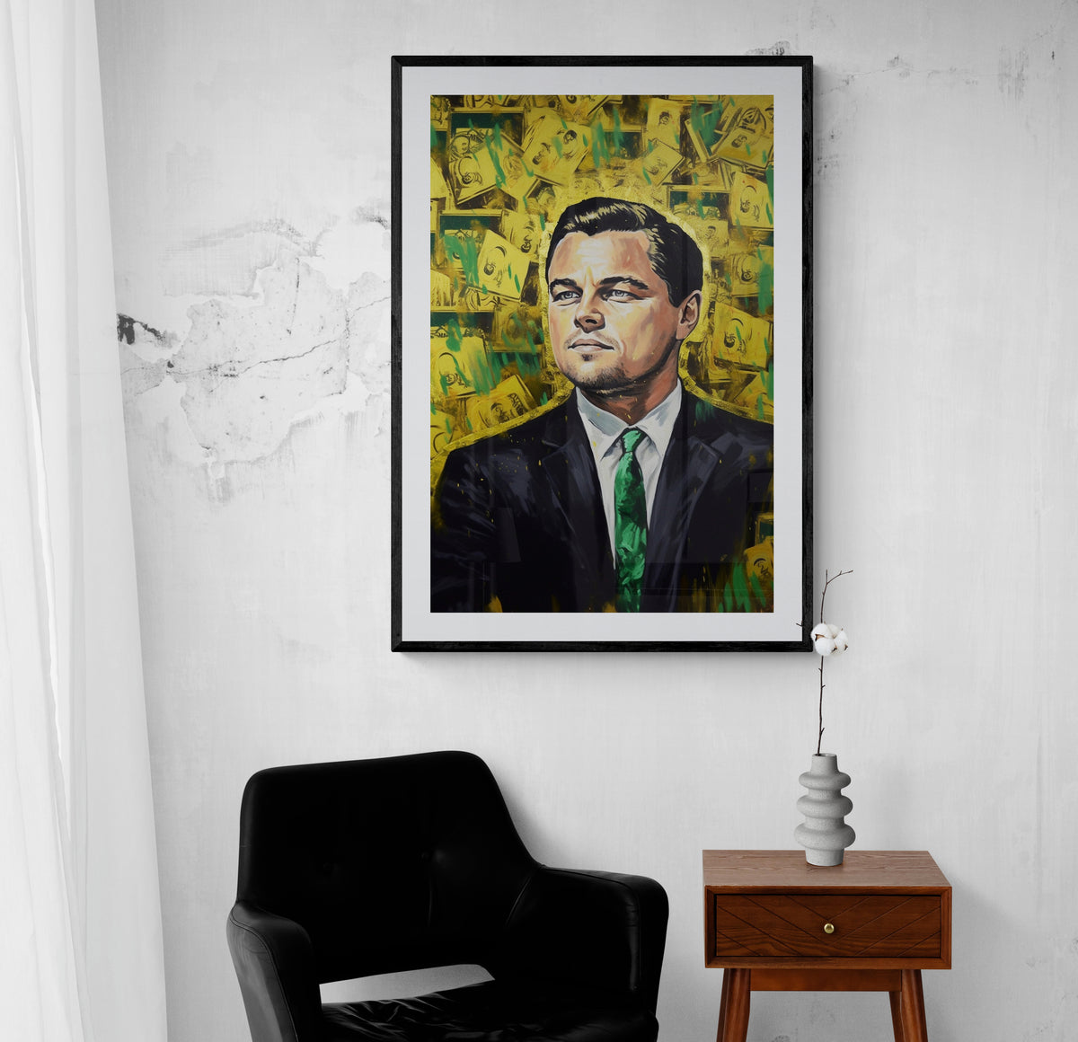 Leonardo DiCaprio Belfort en un interior