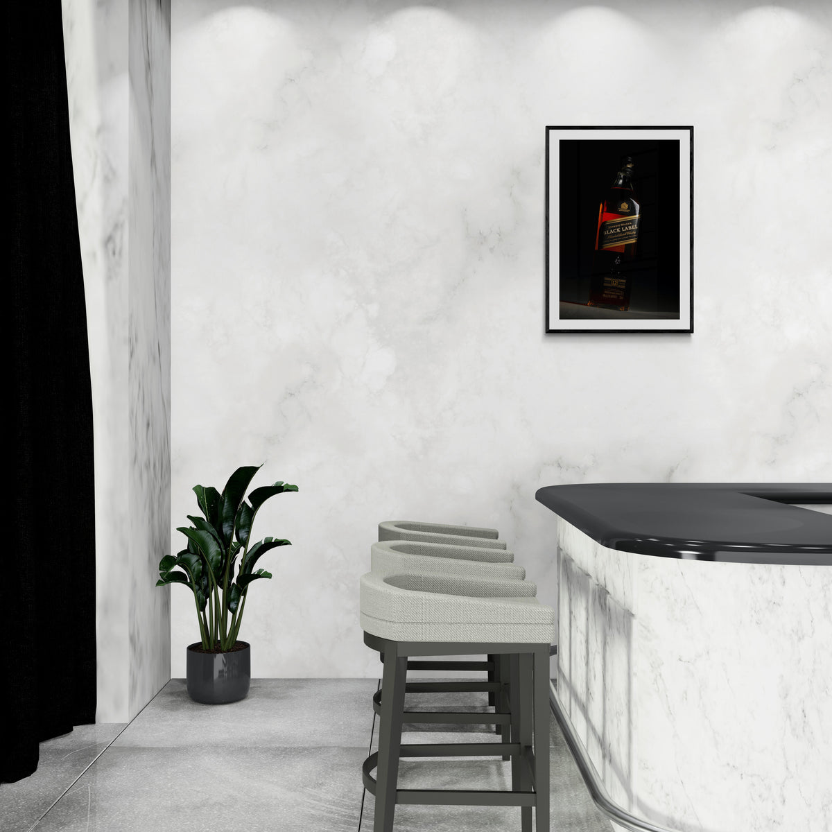 Black Label en un interior