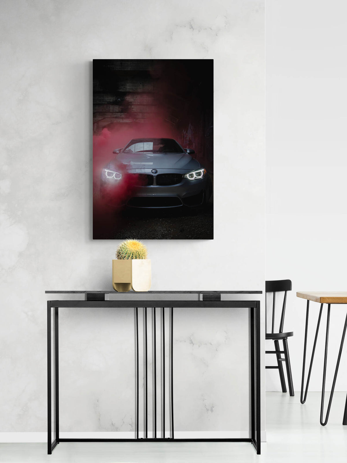 BMW Humo Rojo en un interior