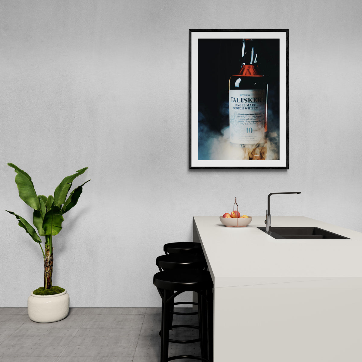 Whisky Talisker en un interior
