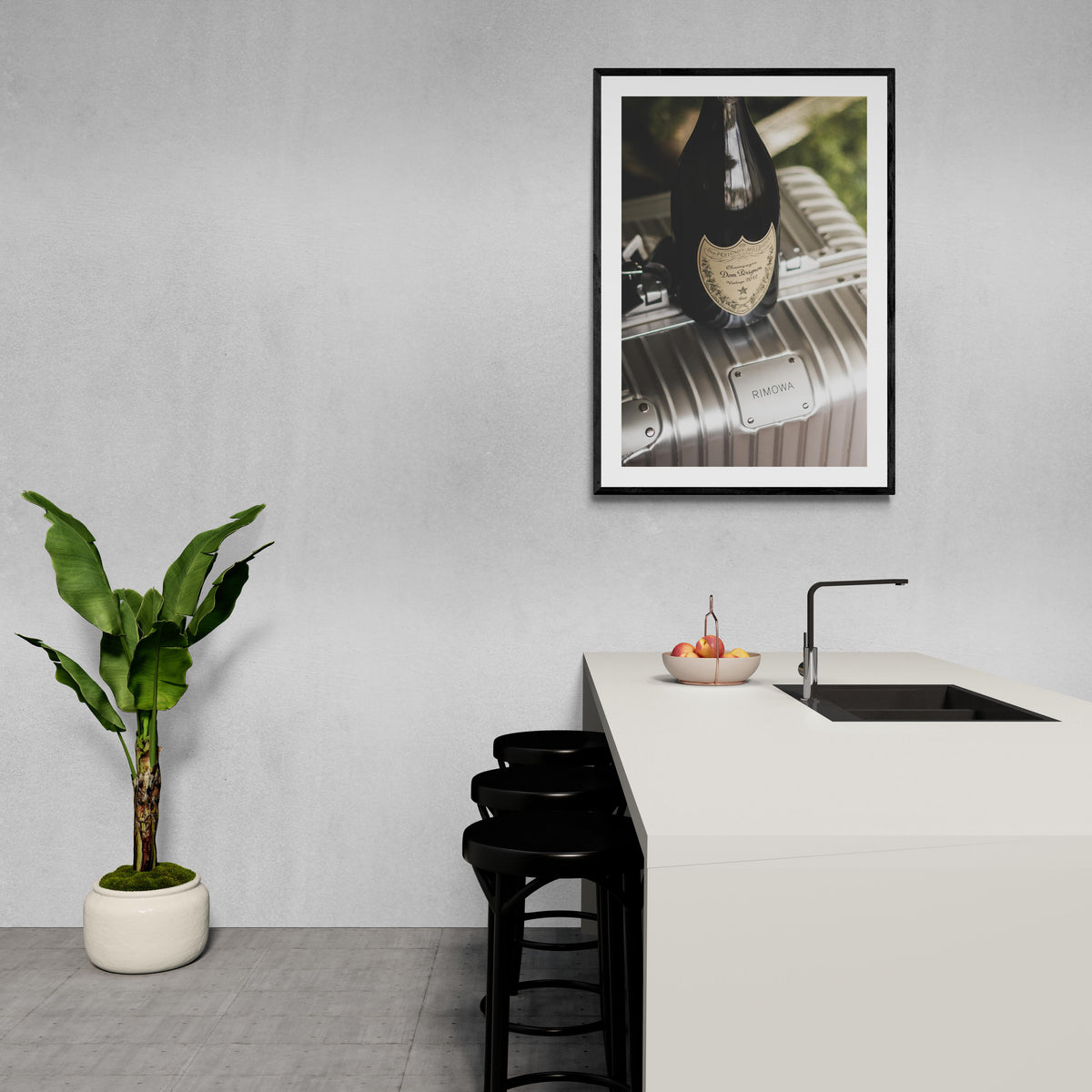 Affiche Champagne dans un intérieur