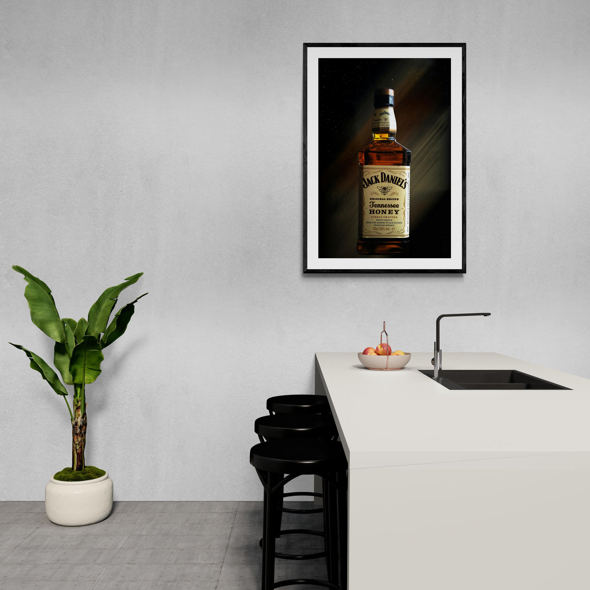 Jack Daniels Honey en un interior