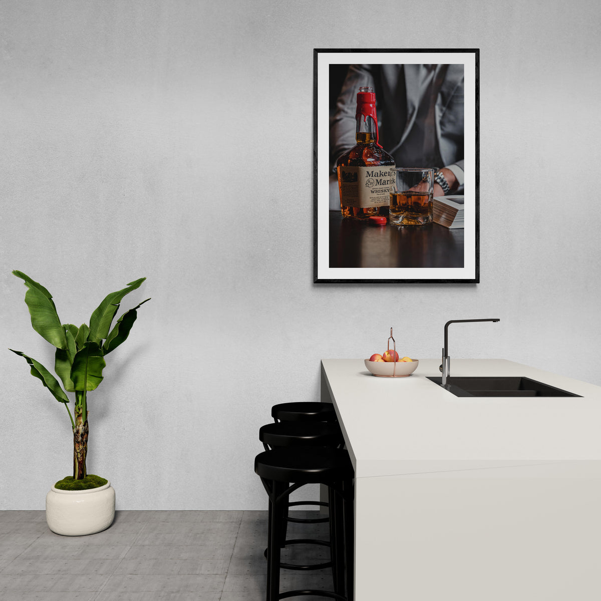 Makers Mark Bourbon en un interior