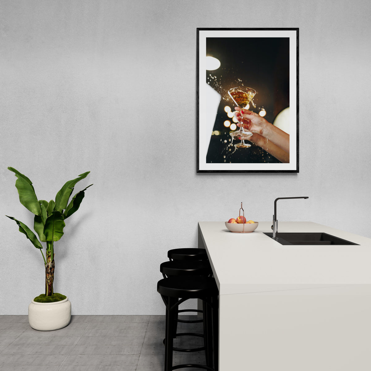 Póster Champán en un interior
