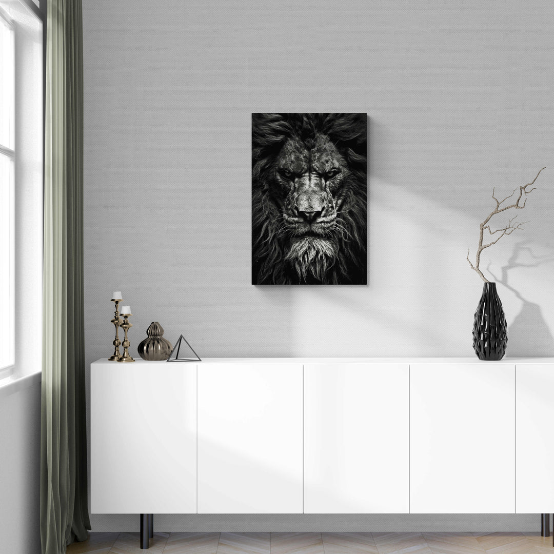 Lion Poster Black White