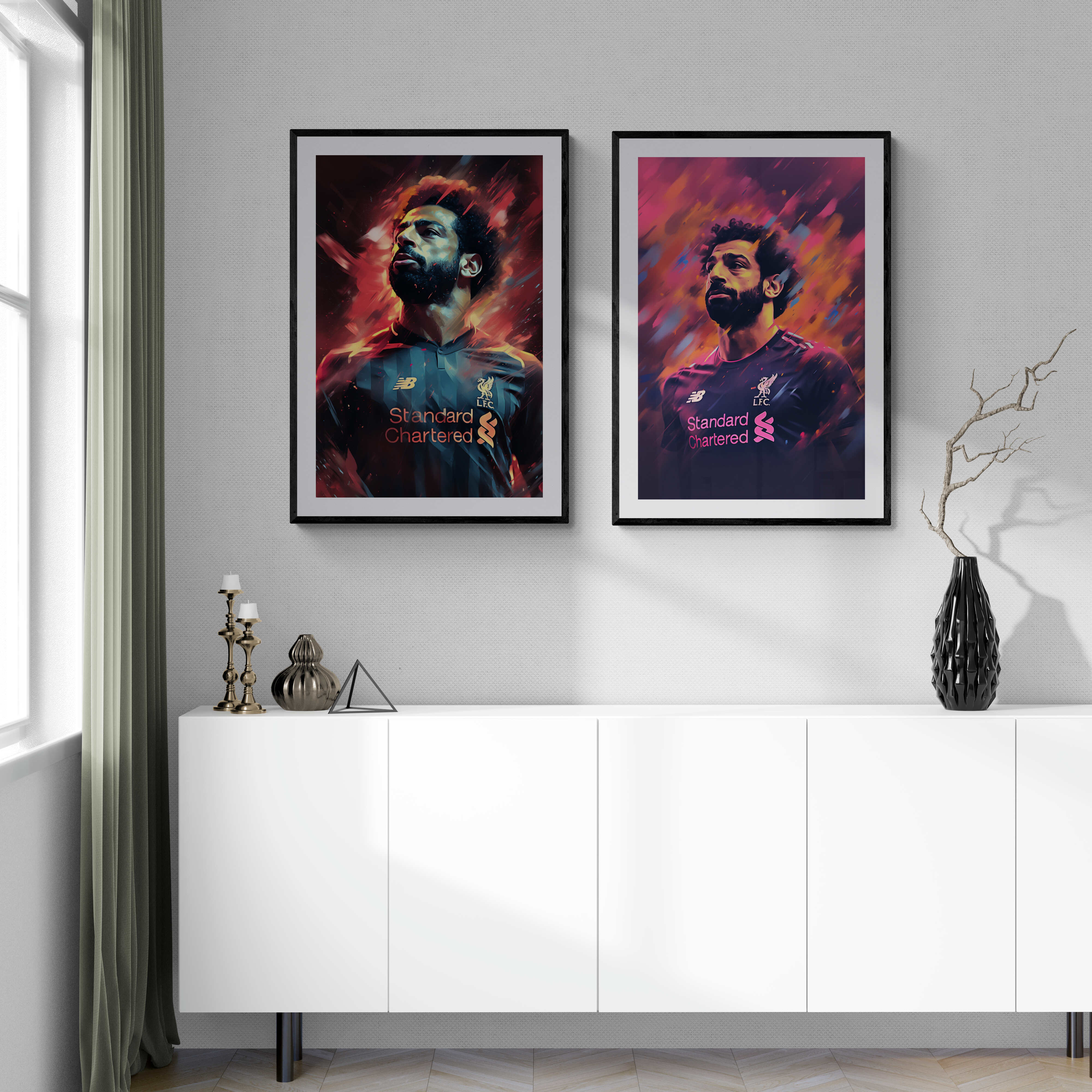 Mo Salah Red Abstract