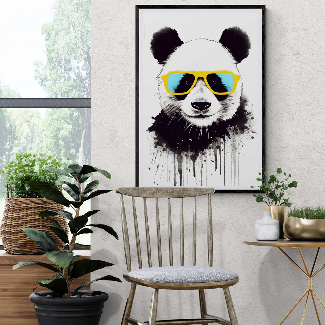 Panda Gele Zonnenbril