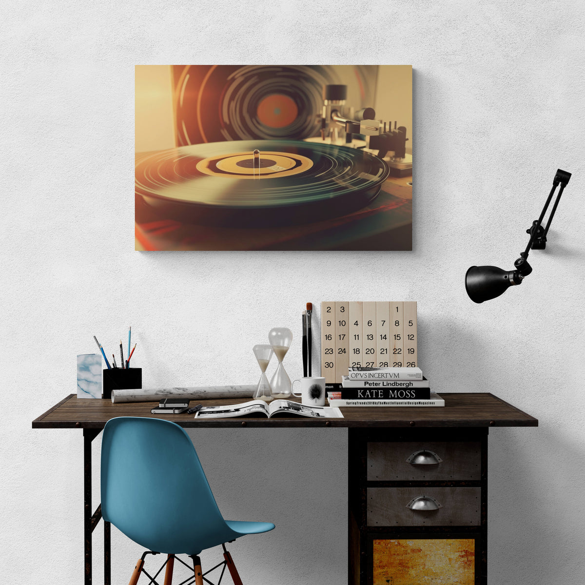 Tocadiscos Vintage en un interior