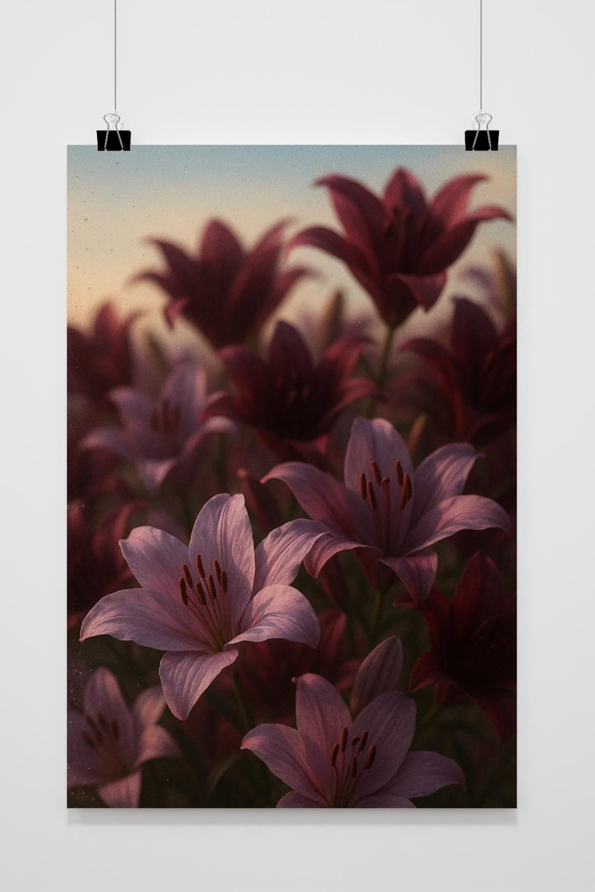 Affiche Lilies Flower Field de 25 Artstreet