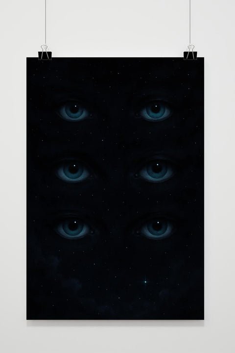 Eyes Stars Night Sky Fantasy poster