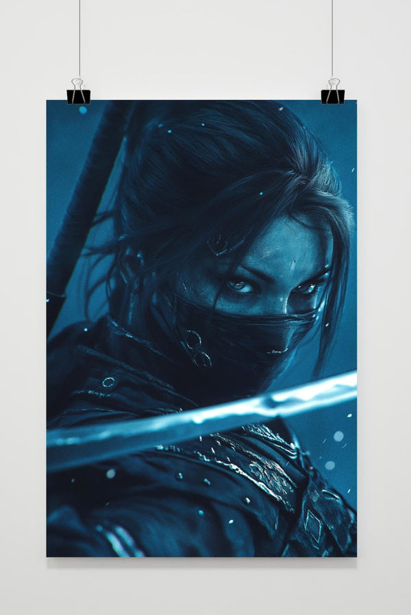 Affiche Woman Ninja Katana Digital