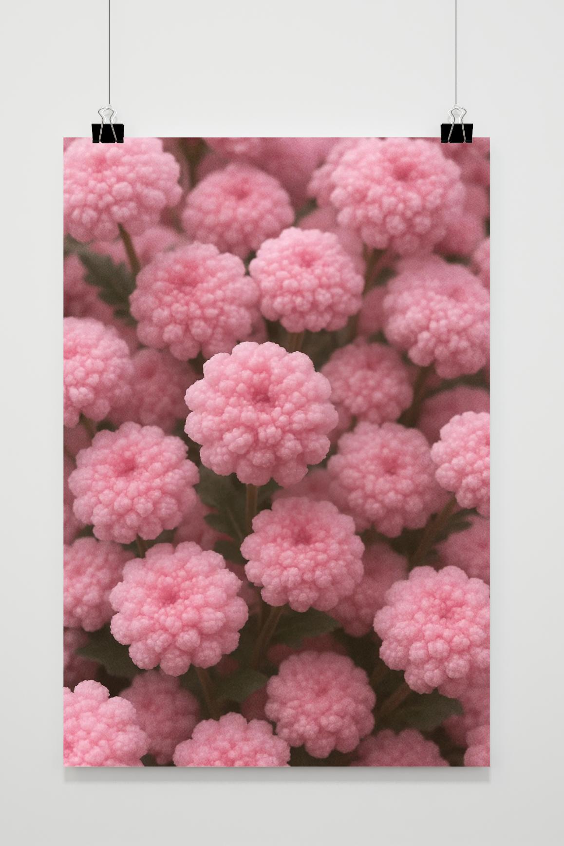 Affiche Pink Flowers Pompon Chrysanthemum de 25 Artstreet