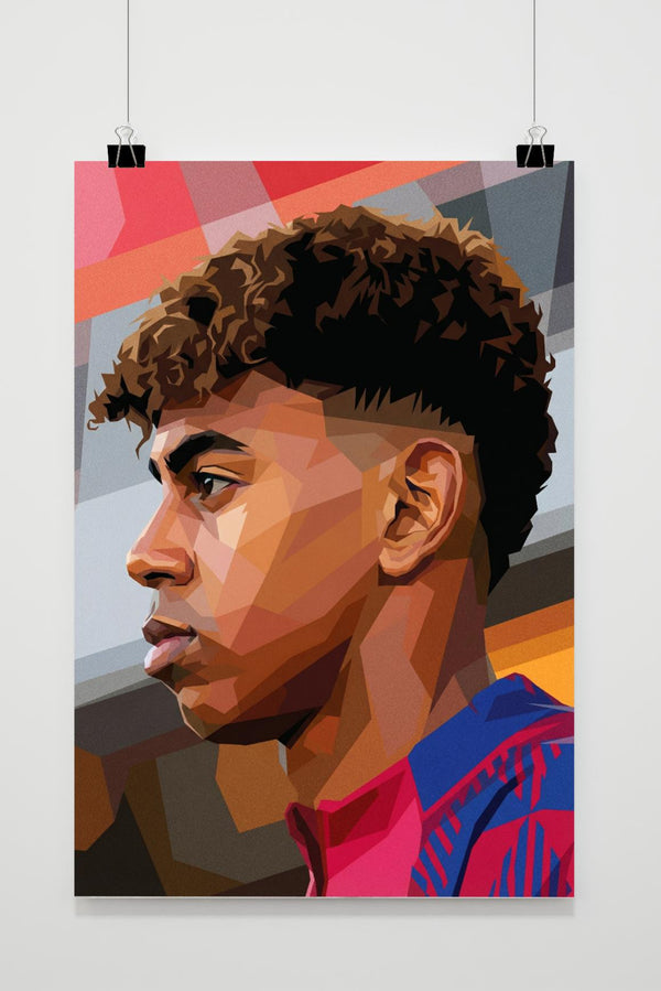 Lamine Yamal Side View Portrait poster