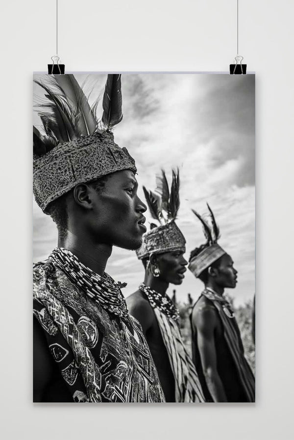Póster African Tribe Zwart-Wit