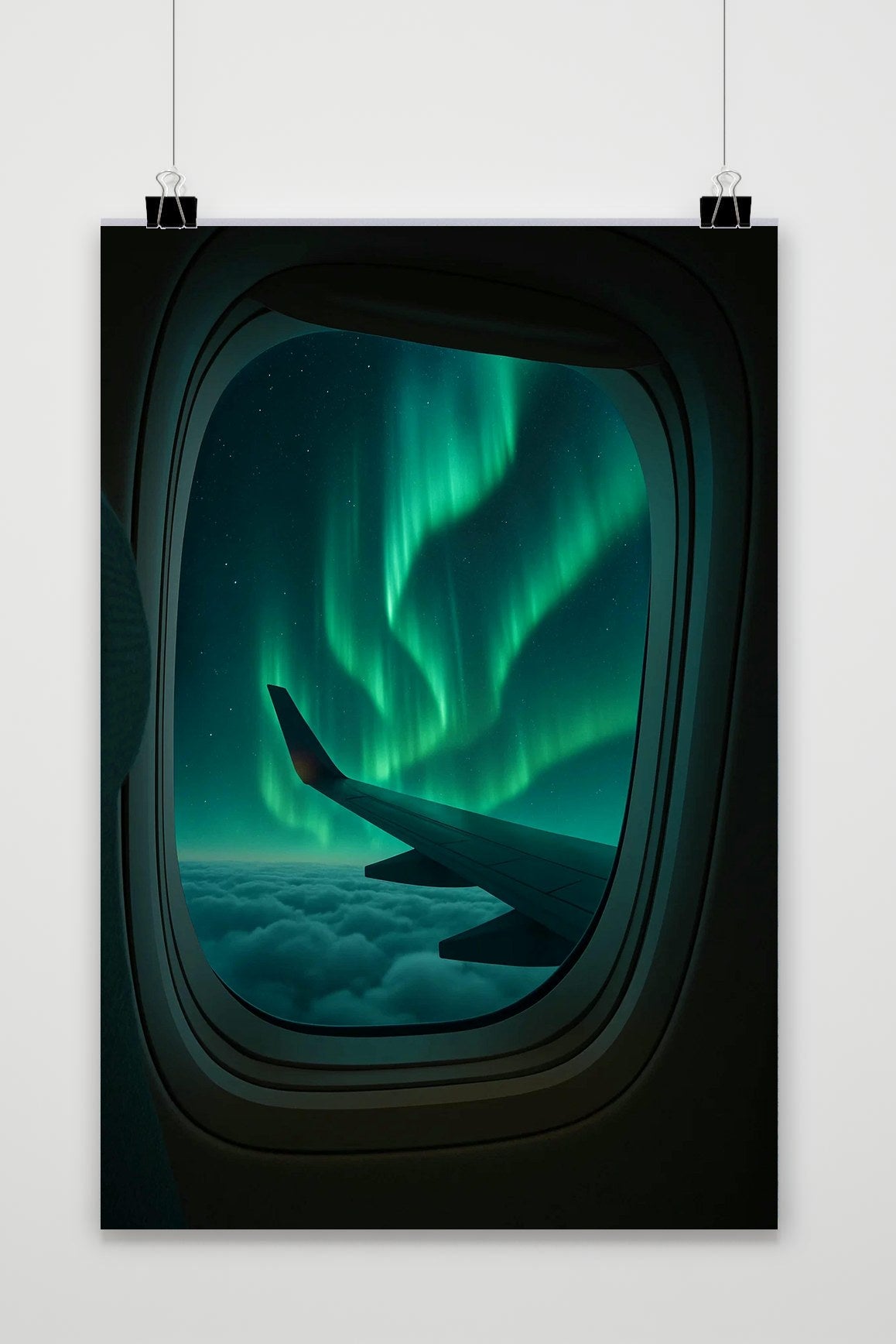 Airplane Northern Lights poster van 25 Artstreet