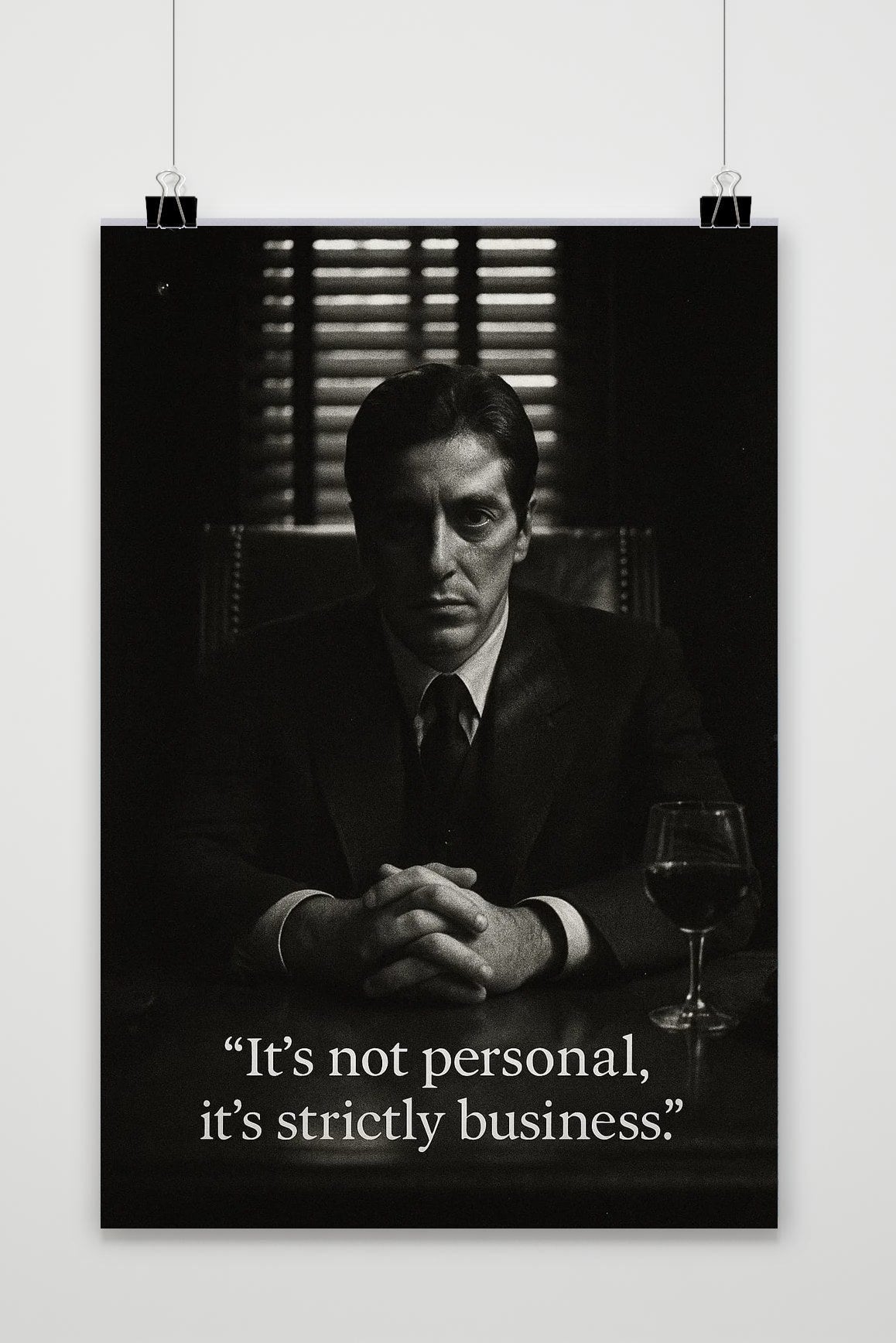 Al Pacino It's not Personal Text B&W The Godfather poster van 25 Artstreet