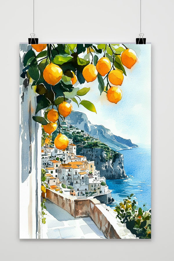 Amalfi Aquarel Poster