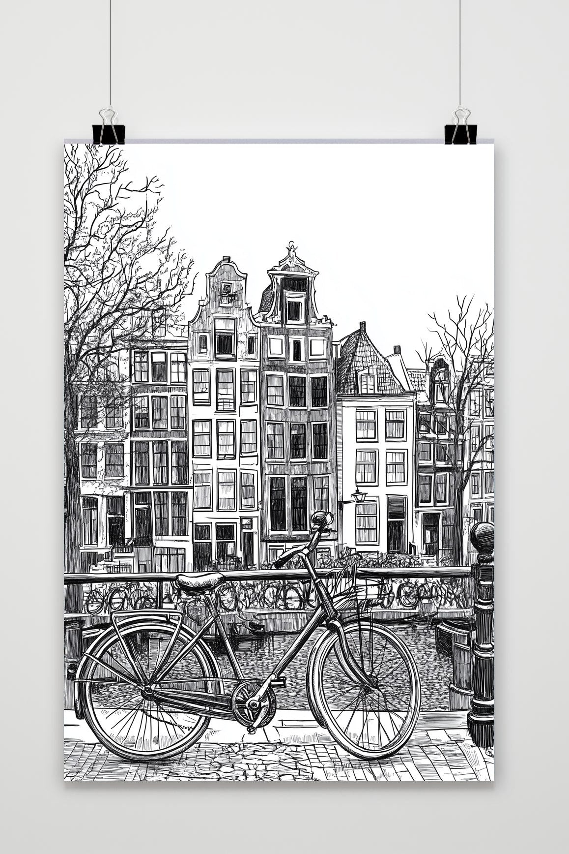Póster Amsterdam Bicycle Zwart-Wit de 25 Artstreet