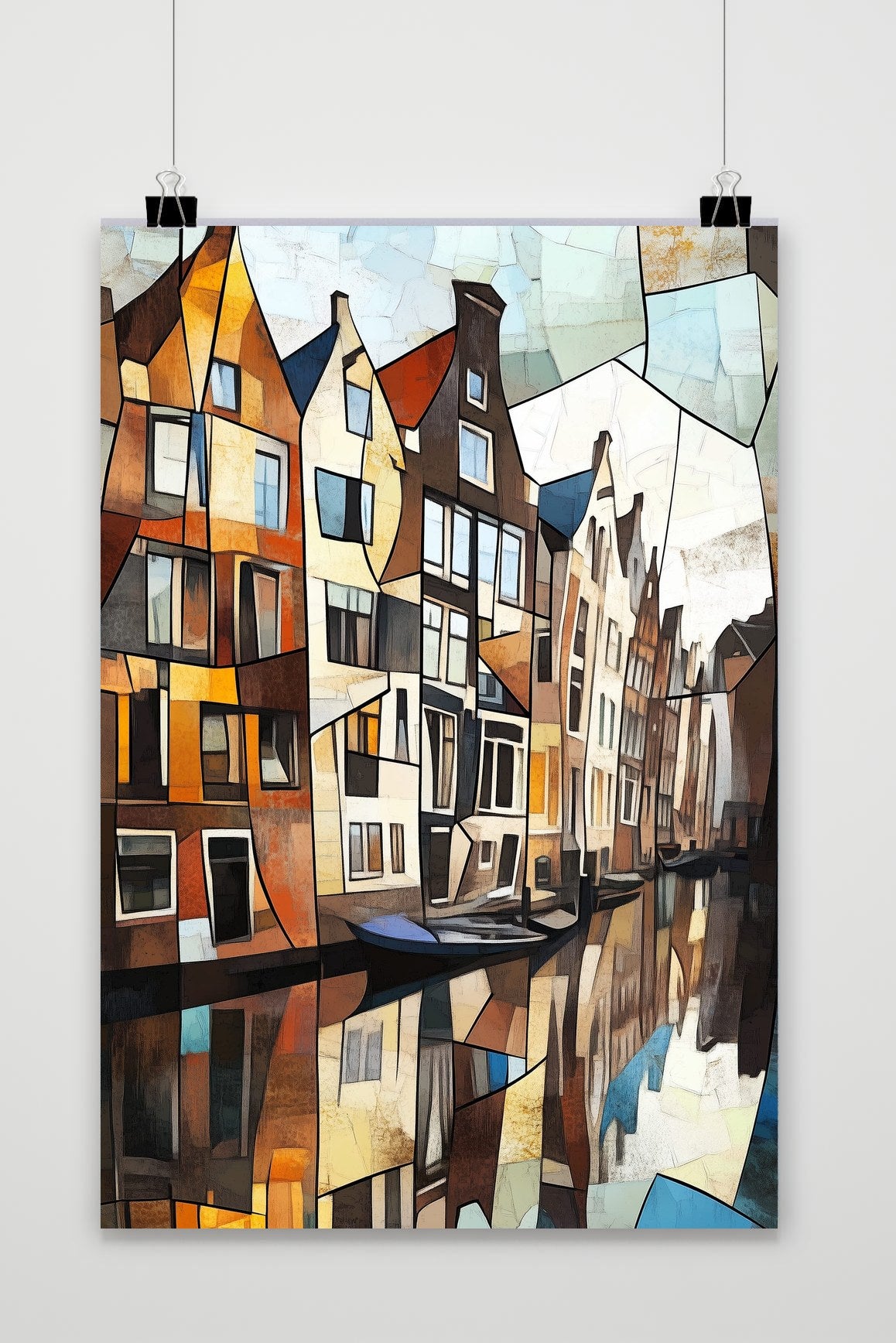 Póster Amsterdam Canal Mosaic de 25 Artstreet