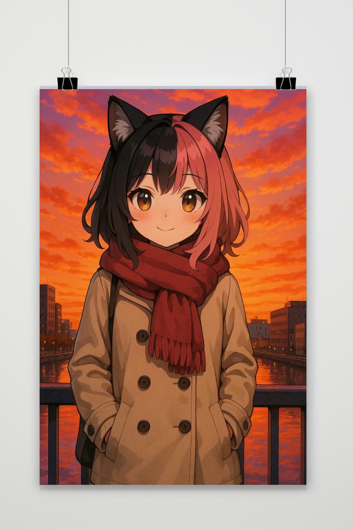 Affiche Anime Girl Cat de 25 Artstreet