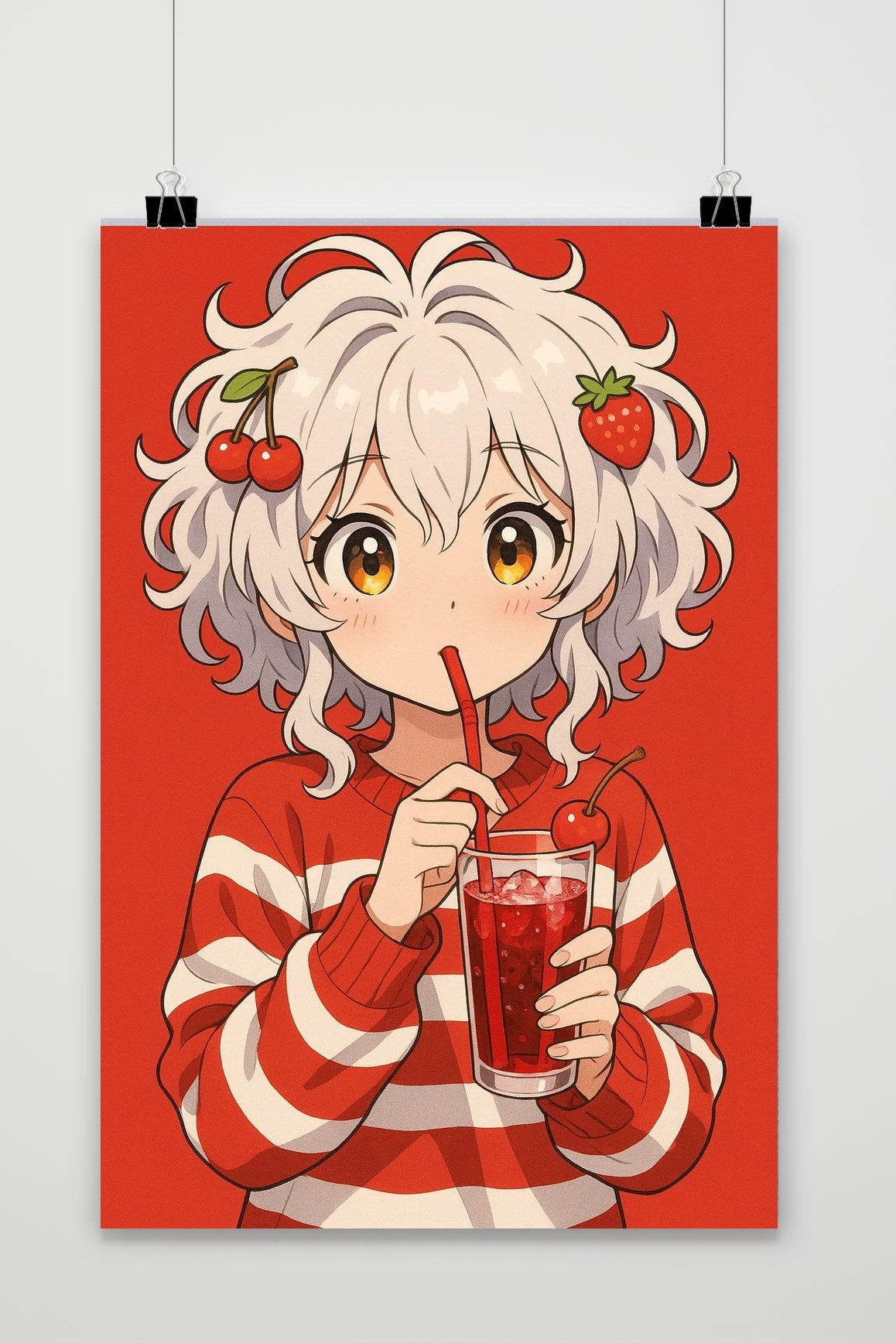 Póster Anime Girl Cherry Strawberry de 25 Artstreet