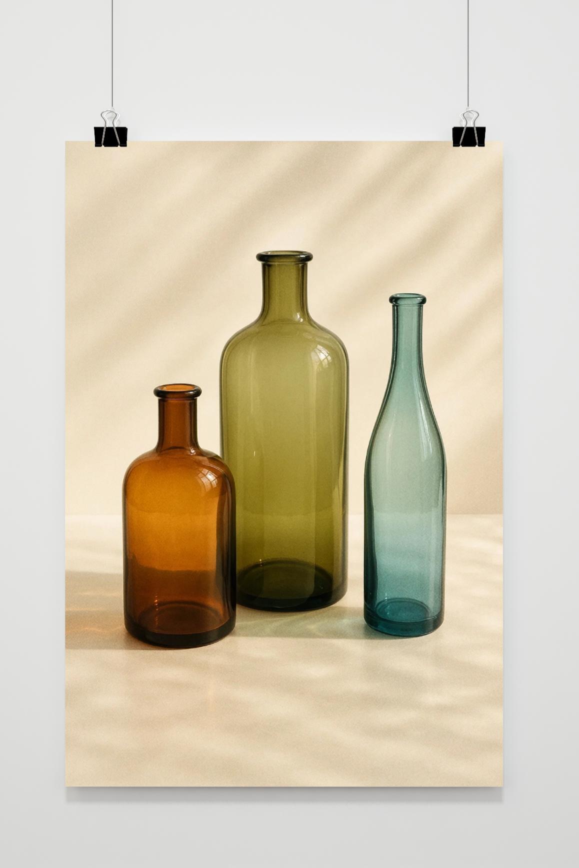 Empty Bottles Glass Vase in interieur