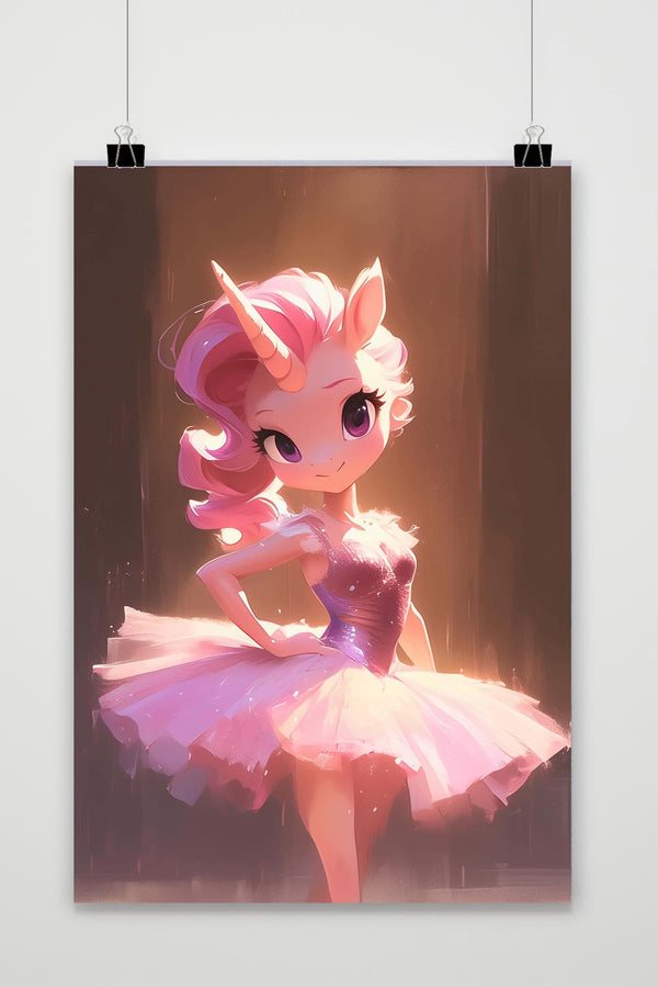 Ballerina Unicorn Art Poster