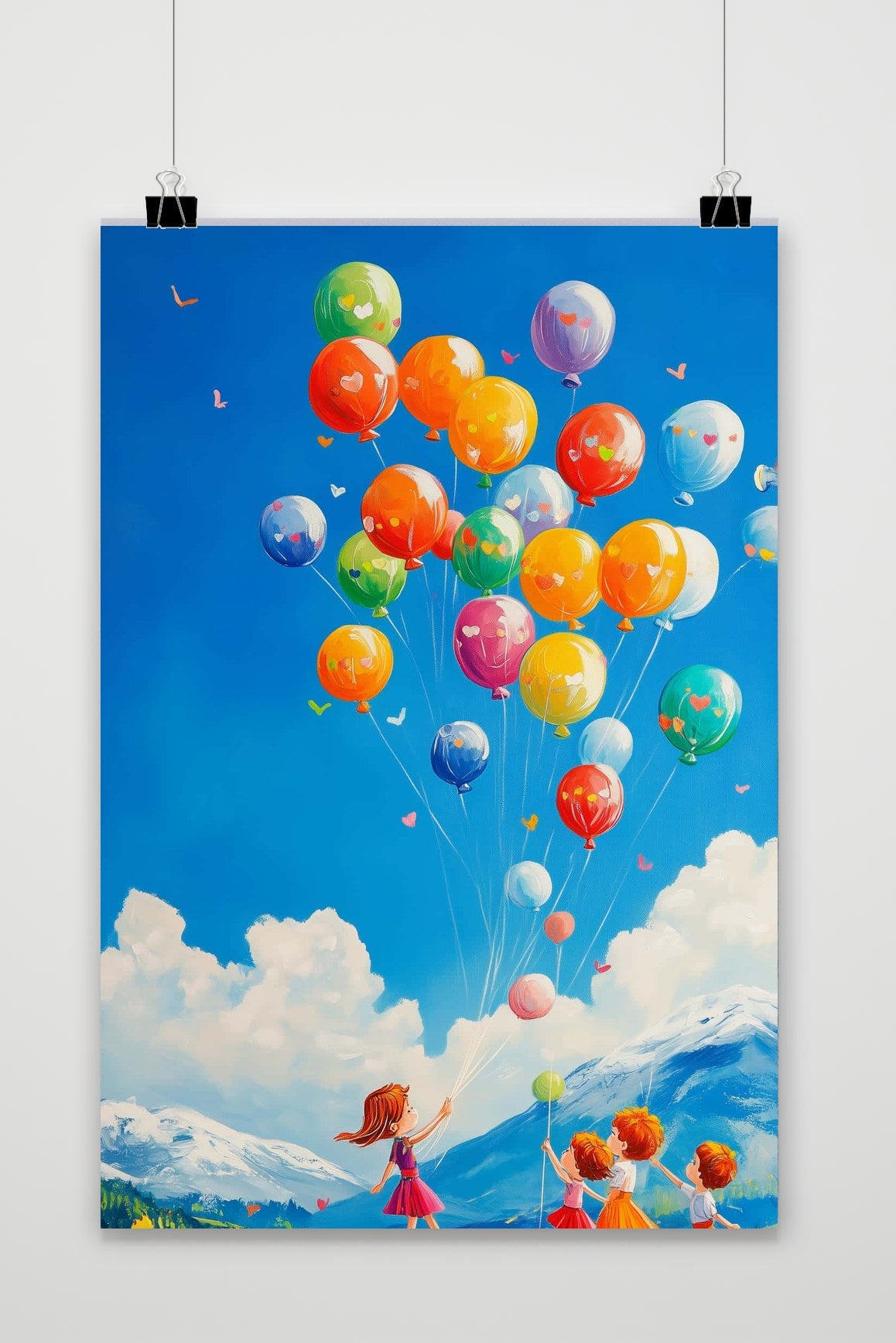 Affiche Balloons Kids Aquarel de 25 Artstreet