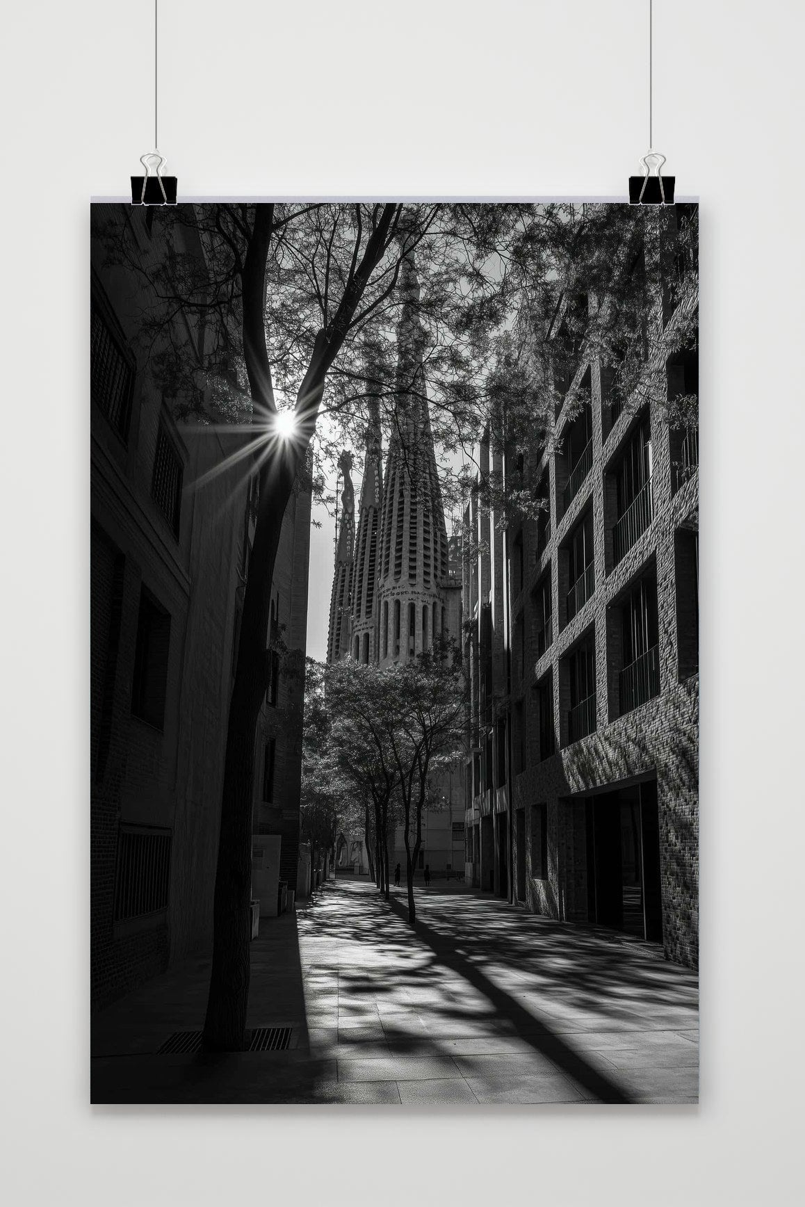 Affiche Barcelona Zwart-Wit de 25 Artstreet