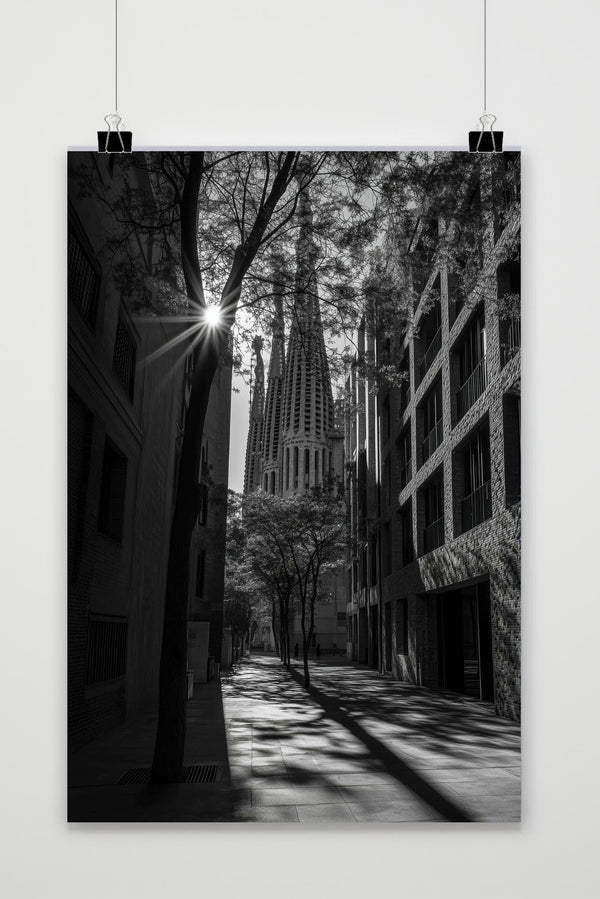 Póster Barcelona Zwart-Wit