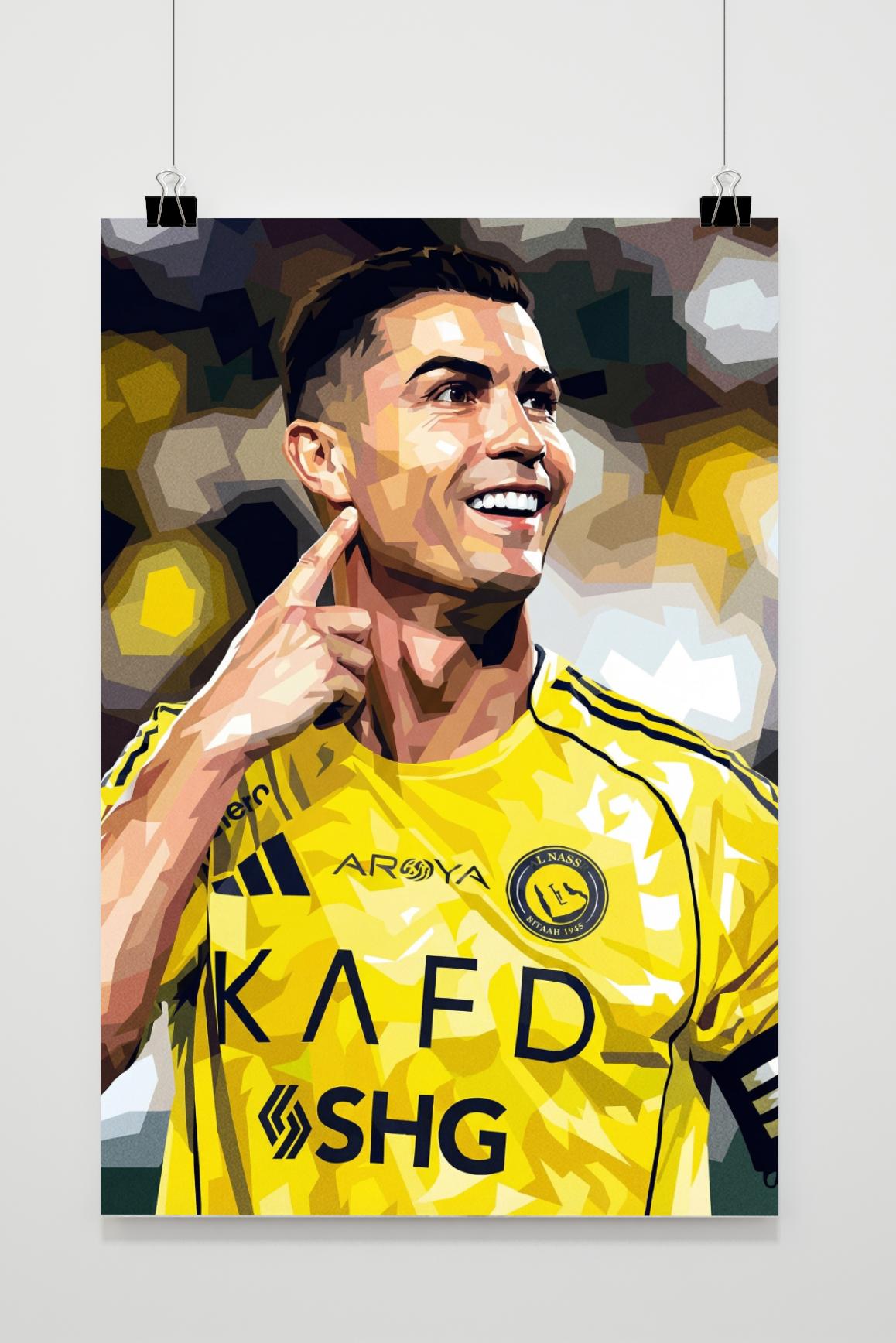 Cristiano Ronaldo Yellow poster van 25 Artstreet