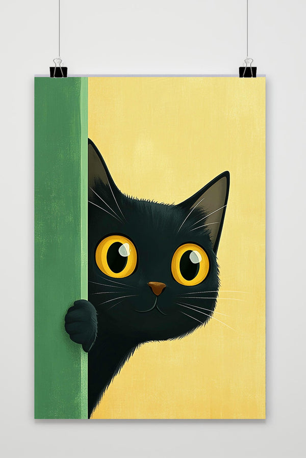 Black Cat Cartoon Poster
