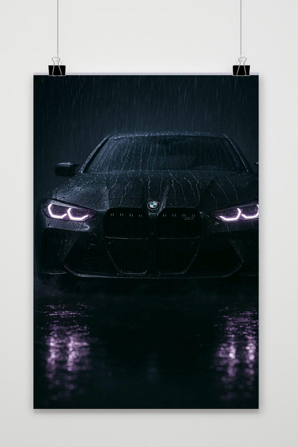 BMW Car Rain Poster