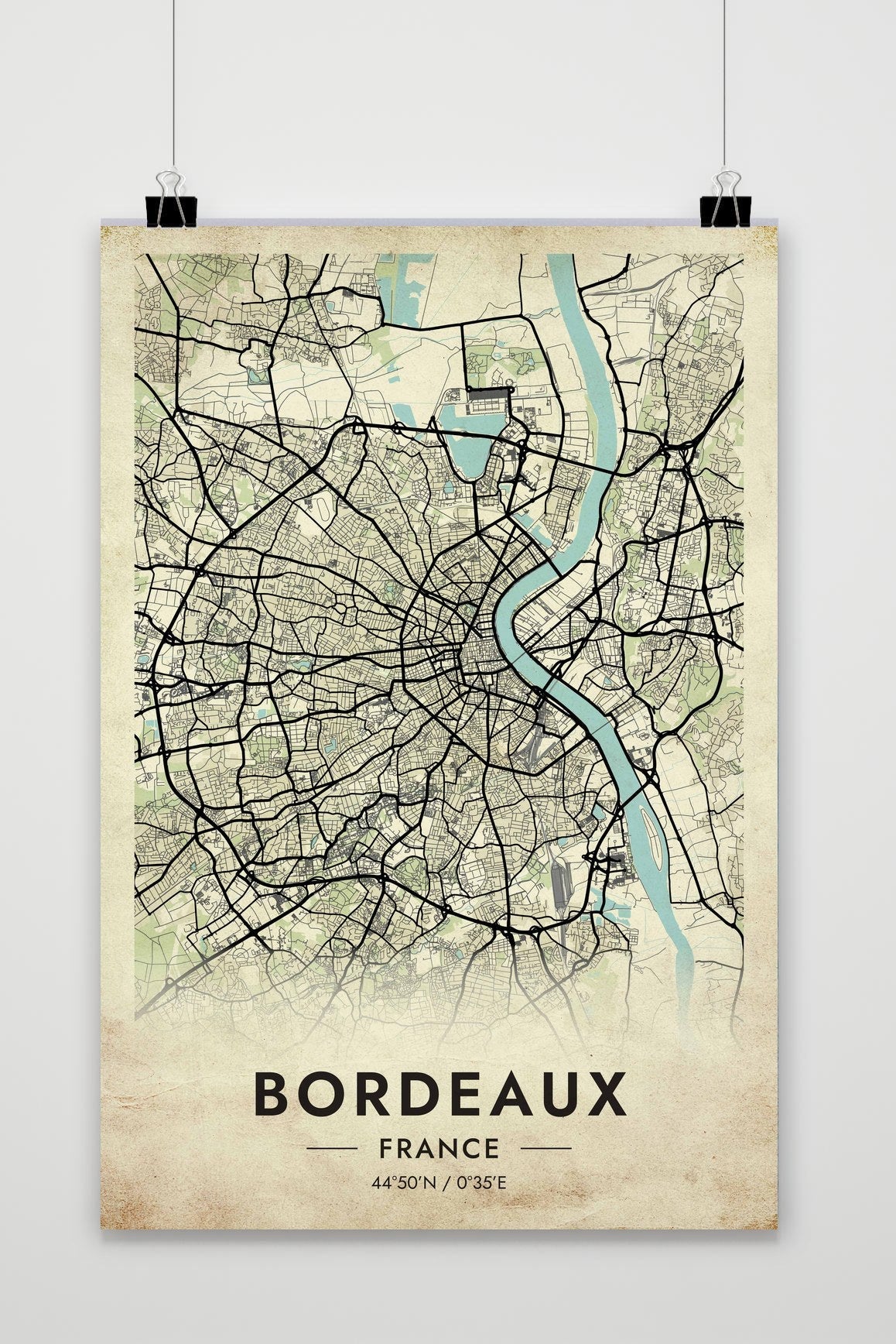Bordeaux Kaart Frankrijk — vintage
