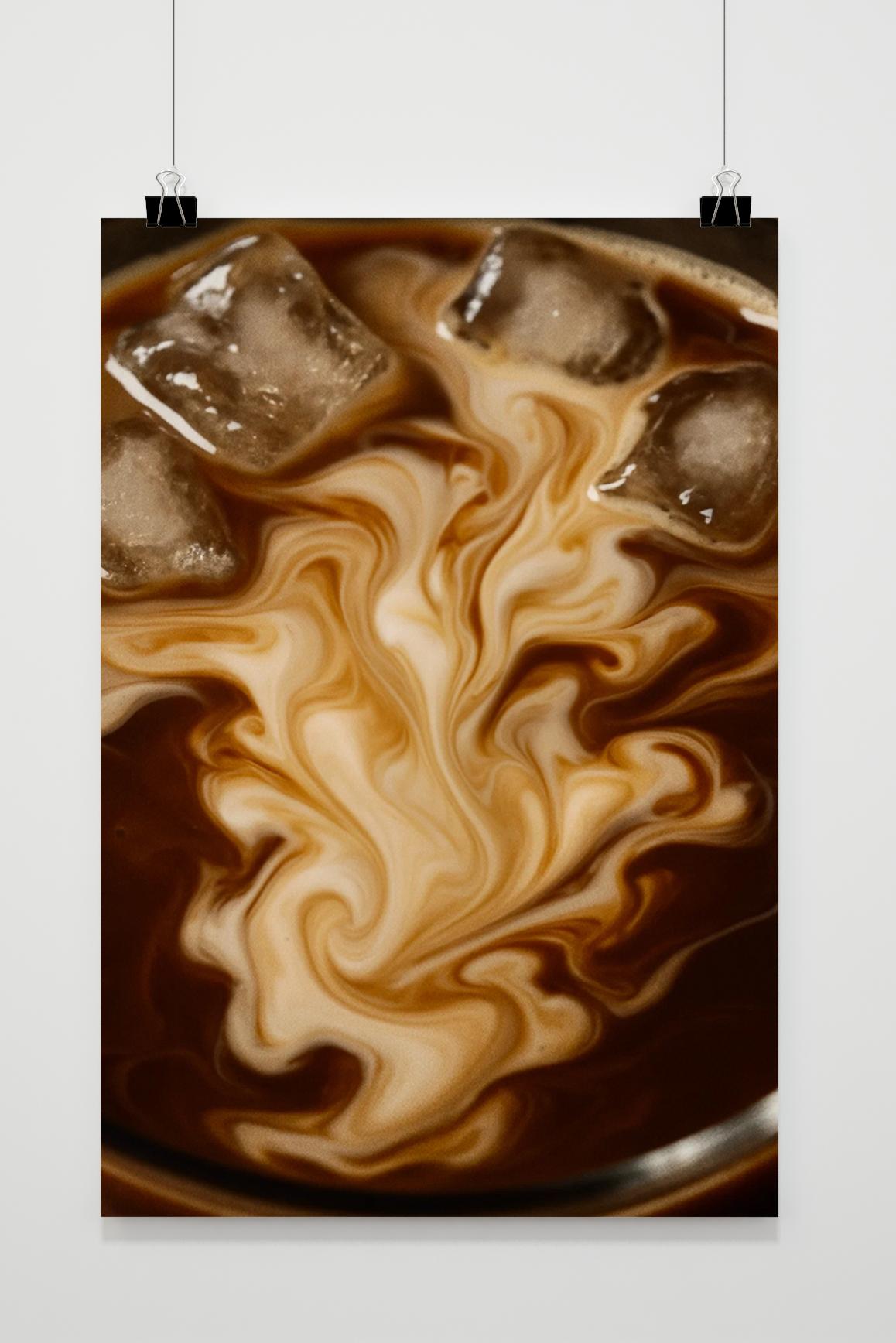 Affiche Iced Coffee Milk Swirl de 25 Artstreet