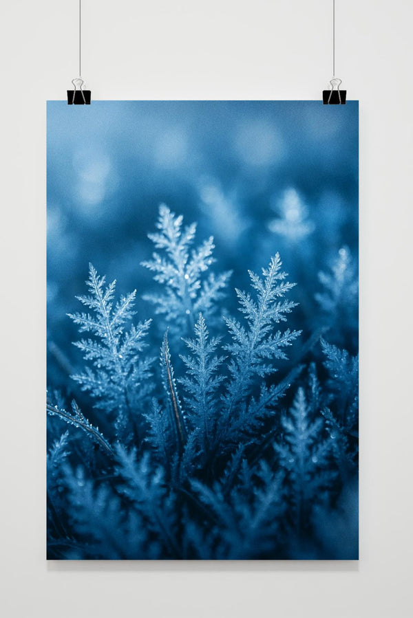 Affiche Plant Frozen Snow Close-up Winter