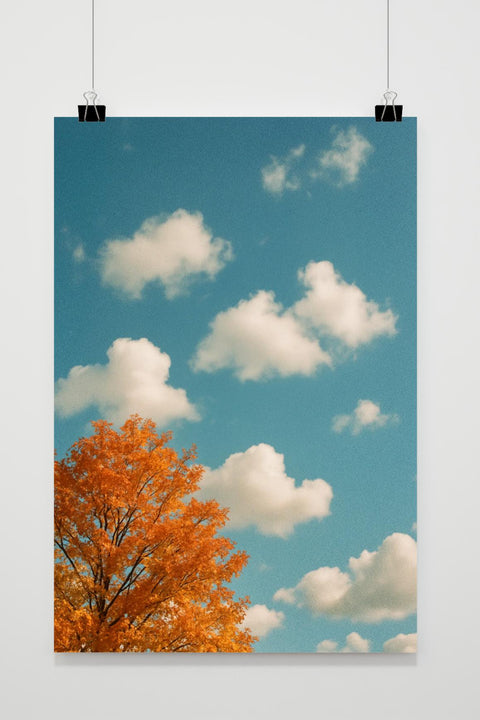 Clouds Sky Autumn Tree Nature poster