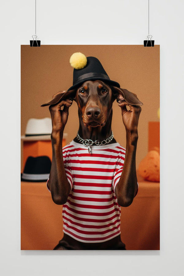 Doberman Fashion Pet Anthropomorphic Poster