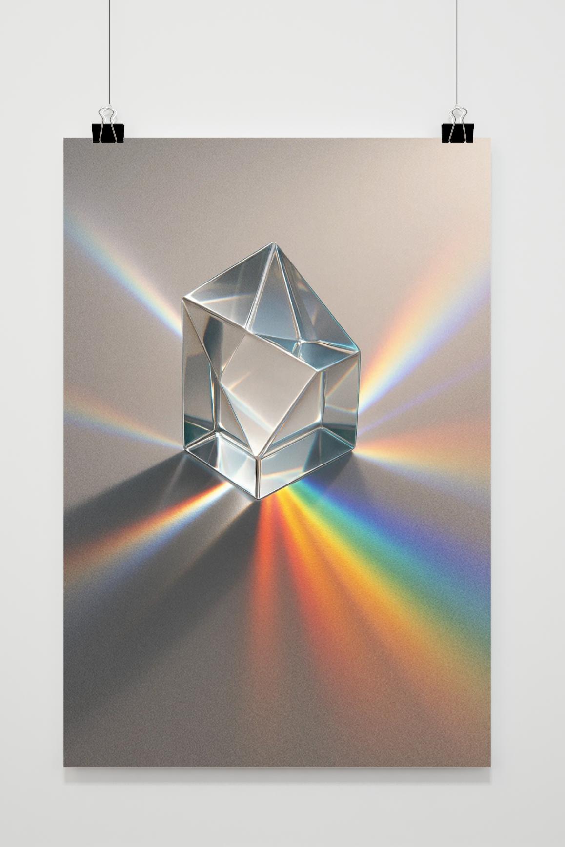 Póster Crystal Glass Rainbow Minimalistic Geometric de 25 Artstreet