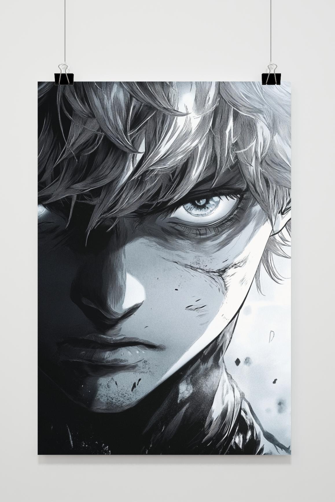 Boy Anime Eyes Expressive im Interieur