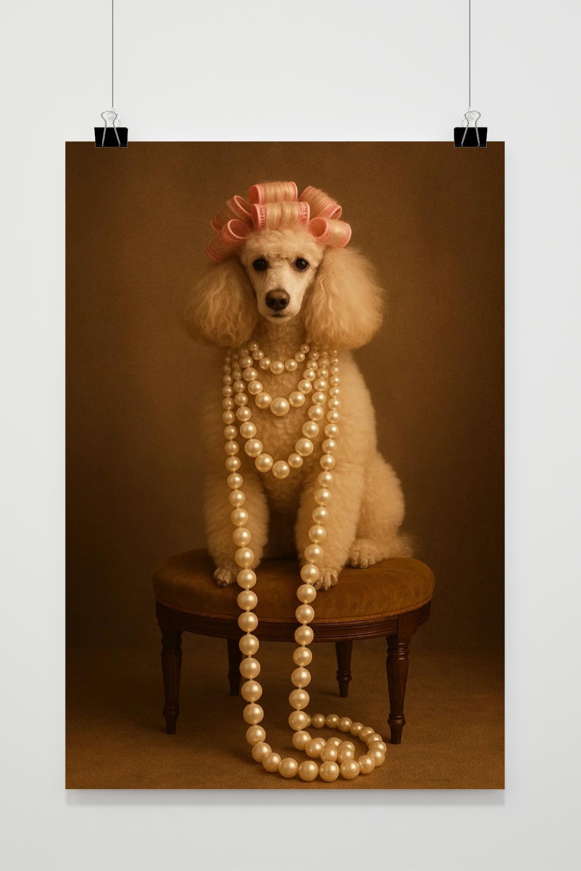 Poodle Pearl Necklace in interieur