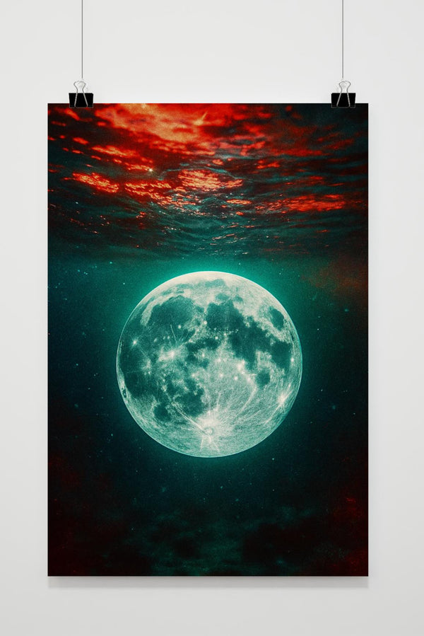 Affiche Moon Underwater Surrealism Fantasy Night