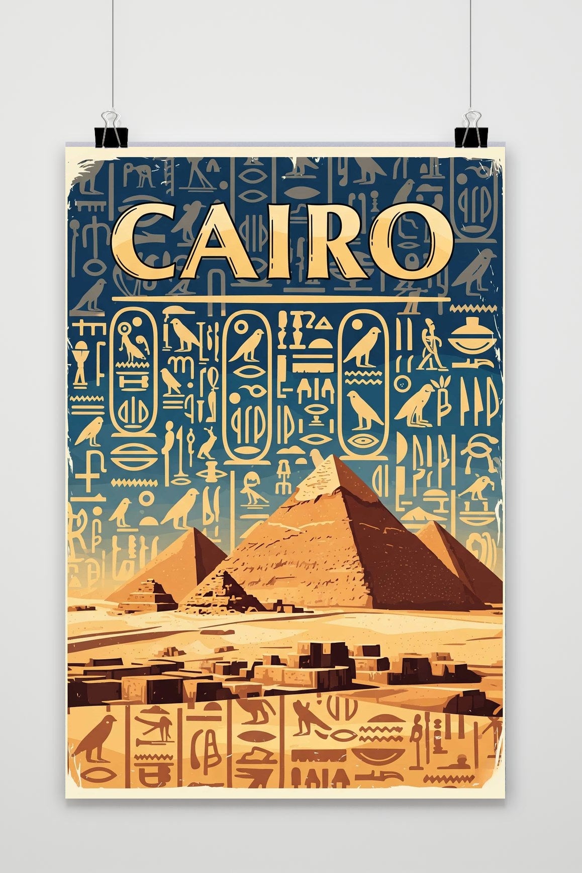 Cairo Text Symbols Egypt Pyramid poster van 25 Artstreet