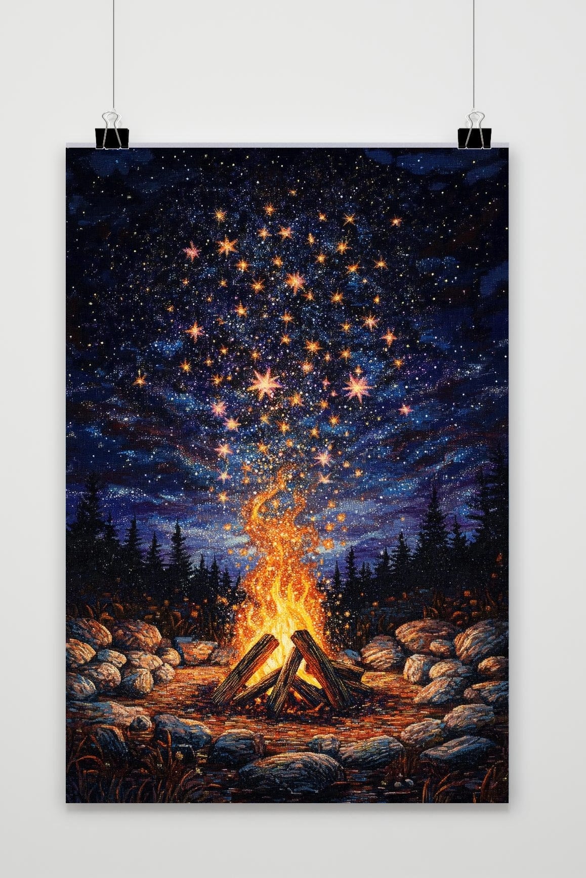 Campfire Starry Night poster van 25 Artstreet