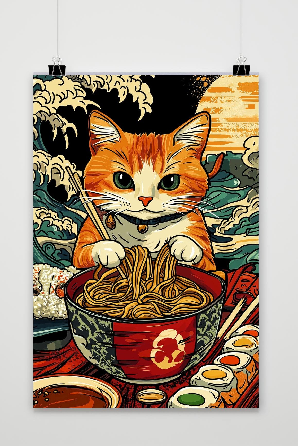 Affiche Cat Ramen de 25 Artstreet