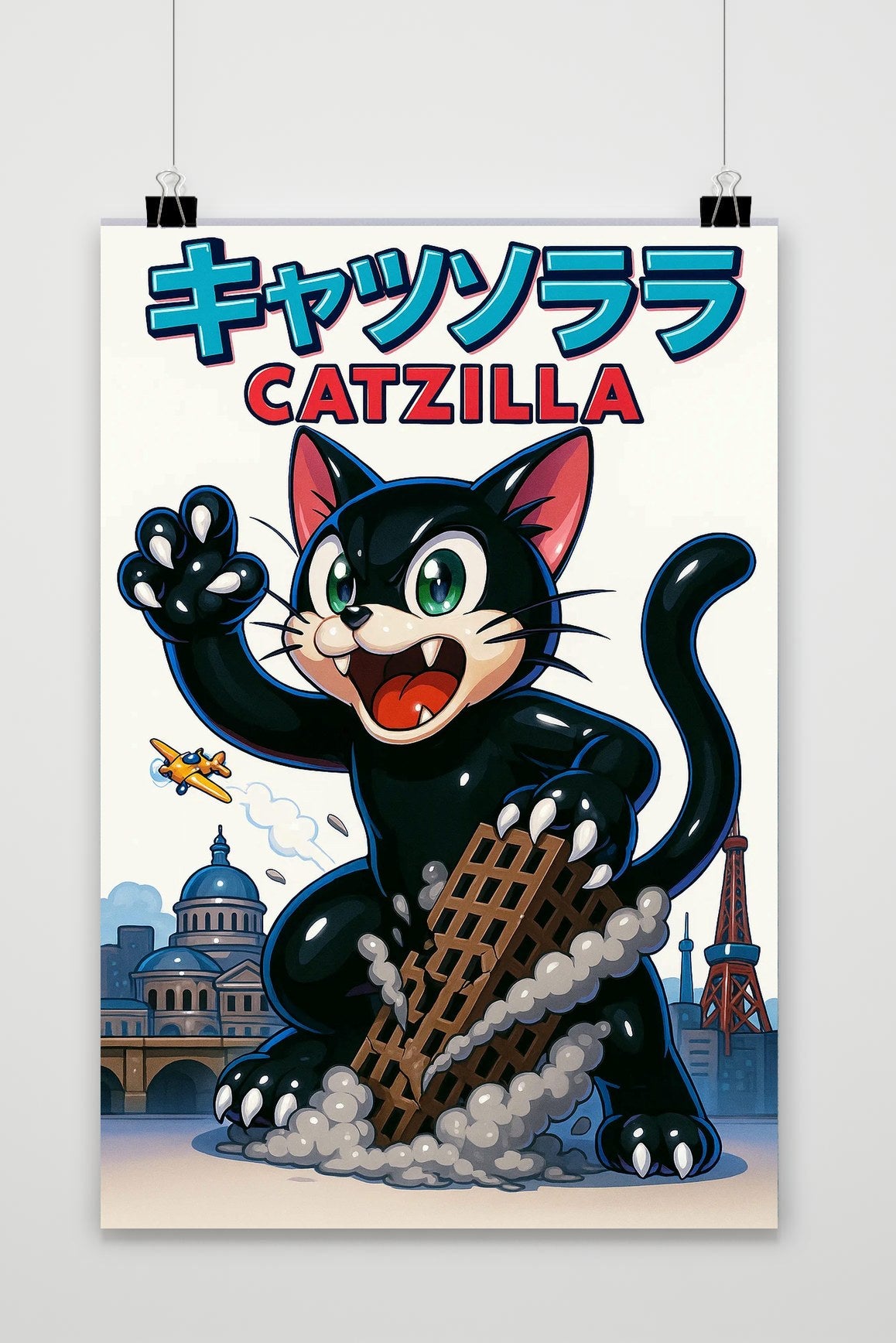 Catzilla Cartoon poster van 25 Artstreet