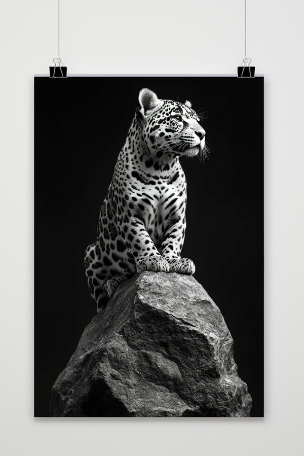 Póster Cheetah Blanco y Negro
